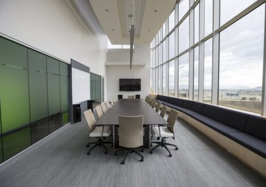 Interior glass office partitions